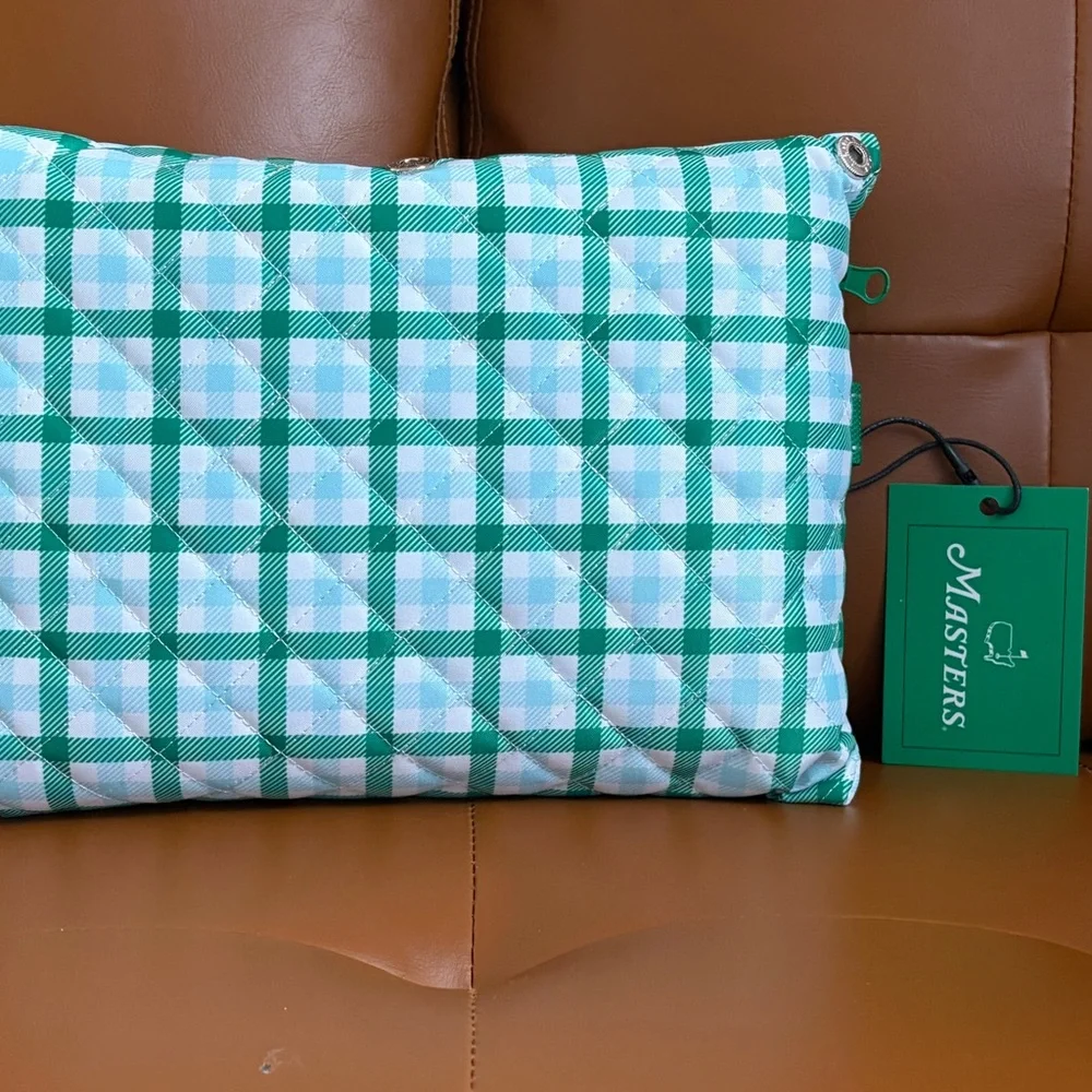 Masters Green and White Plaid Large Tote Bag - Picture 3 of 5